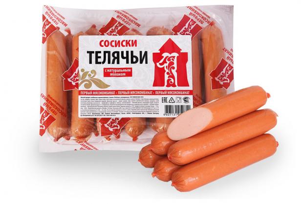 

Сосиски«Первый Мясокомбинат» Телячьи (0,7-1 кг), 1 упаковка ~ 1 кг