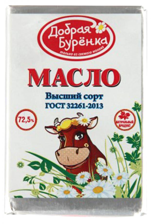 

Масло сливочное «Добрая Буренка» Крестьянское 72,5% фольга, 180 г