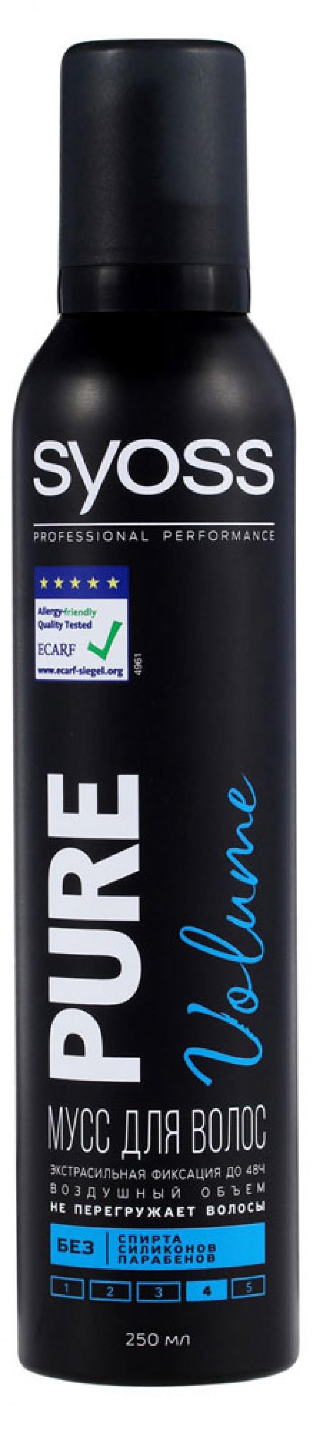 

Мусс для волос Syoss Pure Volume экстрасильная фиксация 4, 250 мл