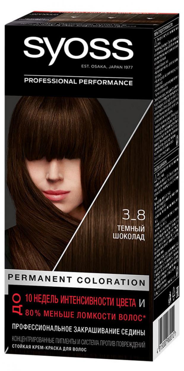 Крем-краска для волос Syoss Color Темный шоколад тон 3-8, 115 мл