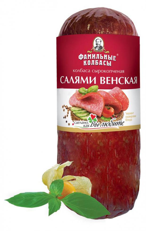 

Колбаса сырокопченая «Фамильные колбасы» Салями Венская, 400 г