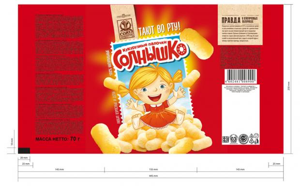 

Палочки кукурузные «Союзпищепром» Солнышко, 70 г