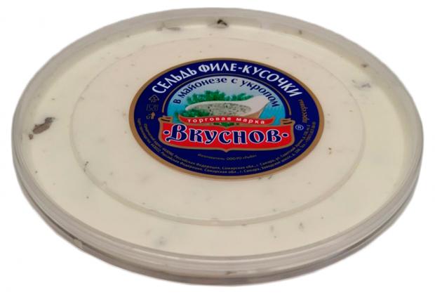 

Сельдь филе-кусочки «Вкуснов» в майонезе с укропом, 170 г