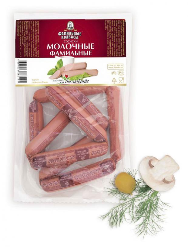 

Сосиски «Фамильные колбасы» Молочные Фамильные (0,6-0,9 кг) , 1 упаковка ~ 0,7 кг