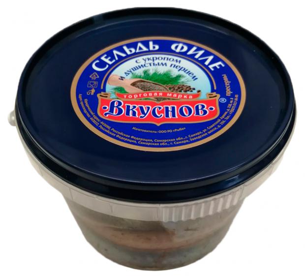 

Сельдь филе в масле «Вкуснов» с укропом и душистым перцем, 550 г