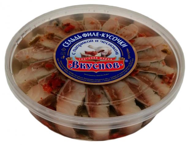 

Сельдь филе-кусочки «Вкуснов» в масле с паприкой и чесноком, 350 г