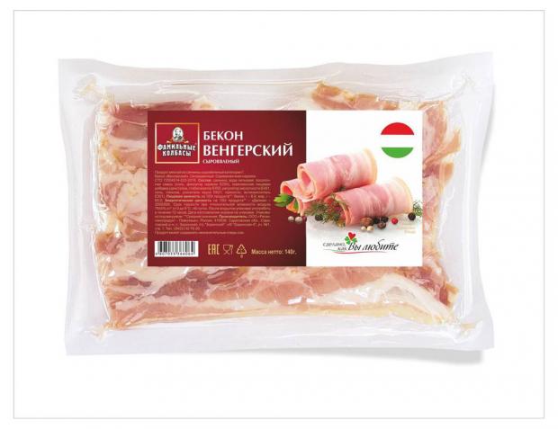 

Бекон сыровяленый «Фамильные колбасы» Венгерский нарезка, 140 г