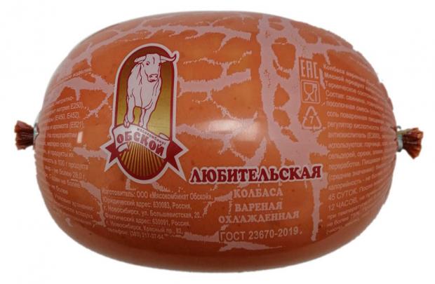 

Колбаса вареная «Мясокомбинат Обской» Любительская (0,8-1,2 кг), 1 упаковка ~ 1 кг
