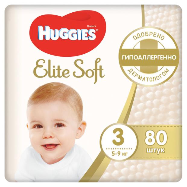 

Подгузники Huggies Elite Soft 3 (5-9 кг), 80 шт