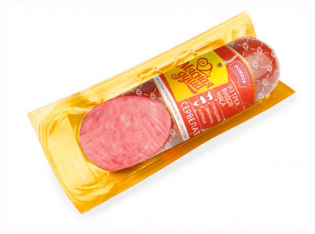 

Колбаса варено-копченая «РОМКОР» Сервелат Мясная душа, 350 г