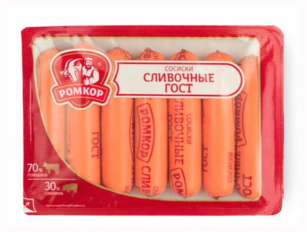 

Сосиски «РОМКОР» Сливочные ГОСТ, 350 г