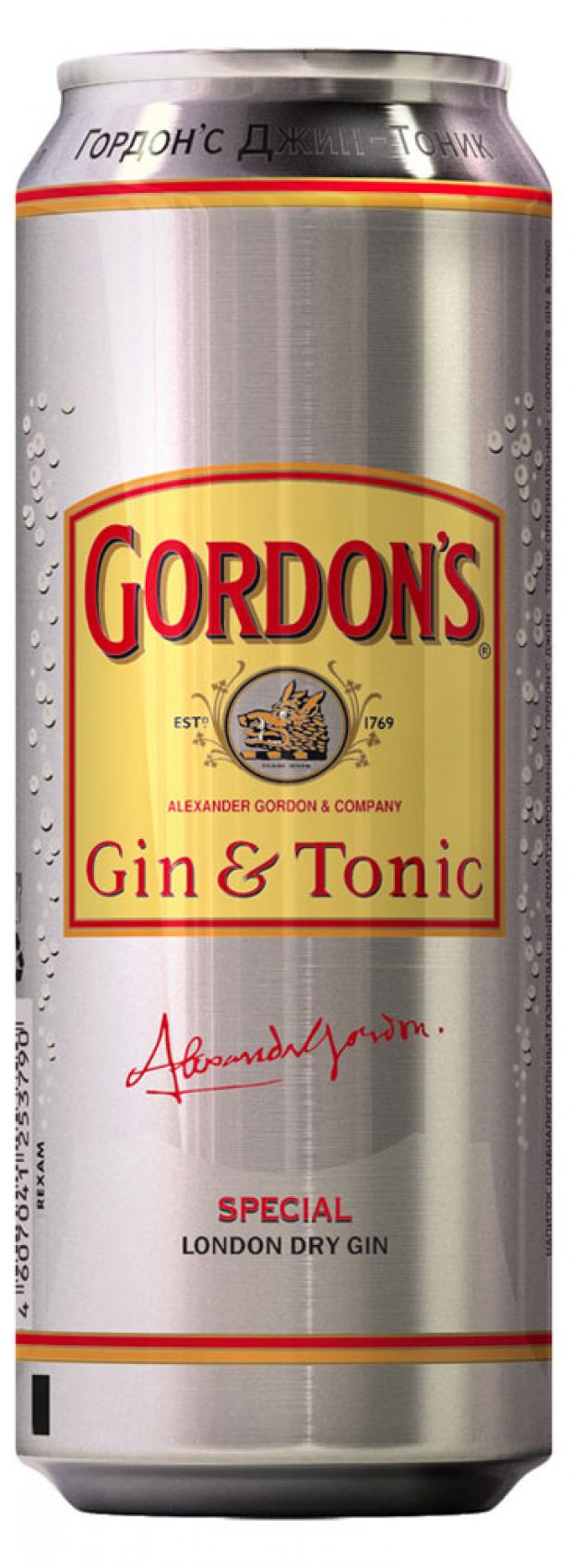 

Напиток слабоалкогольный Gordon's Gin & Tonic Россия, 0,45 л