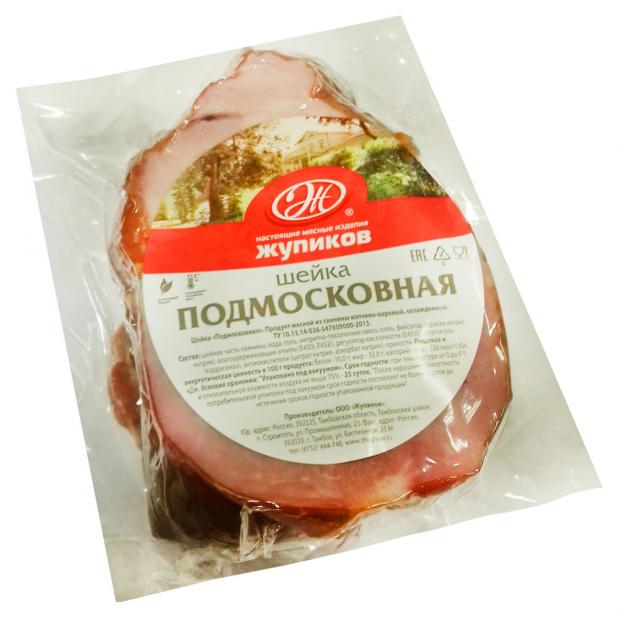 

Шейка свиная варено-копченая «Настоящие мясные изделия Жупиков» Подмосковная (0,5-1 кг), 1 упаковка ~0,5 кг