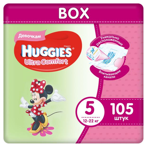 

Подгузники Huggies Ultra Comfort для девочек 5 размер 12-22 кг, 105 шт