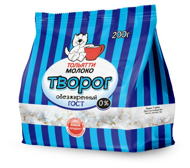 

Творог «Тольяттимолоко» обезжиренный ГОСТ, 200 г