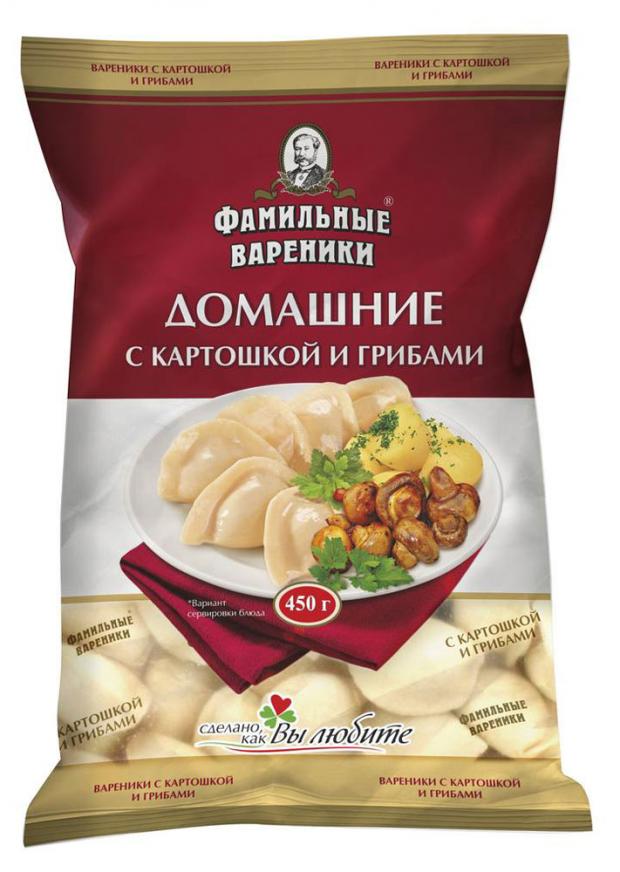 

Вареники «Фамильные колбасы» Домашние с картошкой и грибами, 450 г