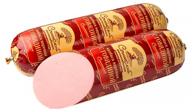 

Колбаса вареная «Сочинский мясокомбинат» С говядиной Сочинская (0,7-1,1 кг), 1 упаковка ≈1,1 кг