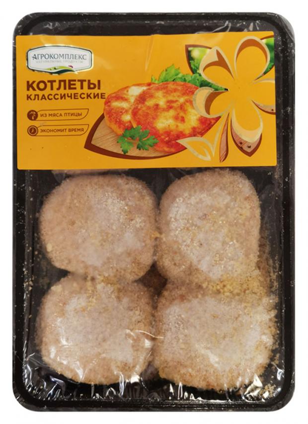 

Котлеты куриные «Агрокомплекс натуральные продукты» Классические (0,8-1,2 кг), 1 упаковка ~ 1 кг