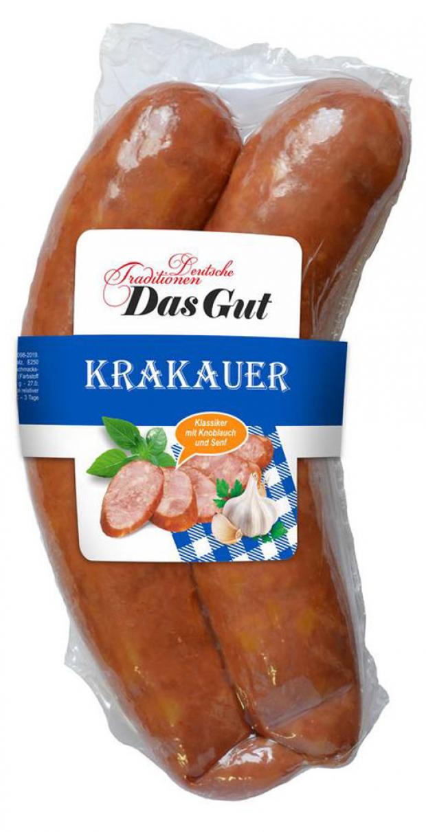 

Колбаса полукопченая DAS GUT Кракауэр, 1 упаковка (0,3-0,5 кг)