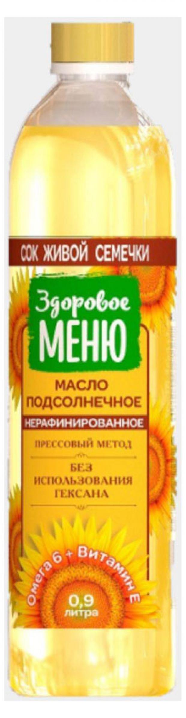 

Масло подсолнечное «Здоровое меню» нерафинированное, 900 мл