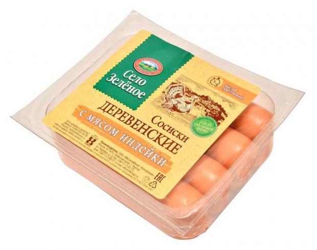 

Сосиски «Село Зеленое» Деревенские с мясом индейки, 400 г