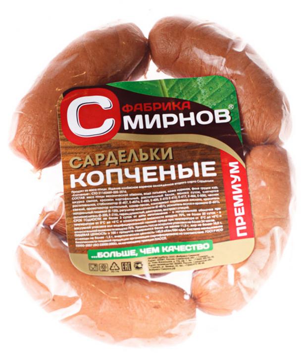 

Сардельки «Фабрика Смирнов» Копченые (0,5-0,7 кг), 1 упаковка ~0,6 кг