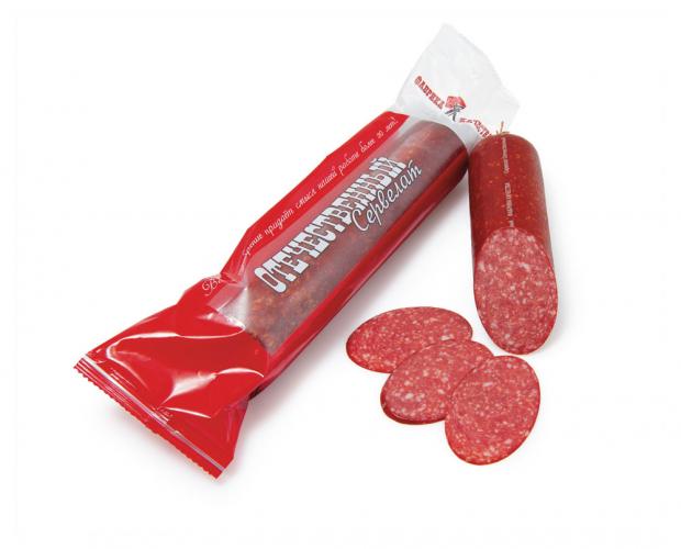 

Колбаса полукопченая «Фабрика Качества» Сервелат Отечественный (0,3 - 0,6 кг), 1 упаковка ~0,4 кг