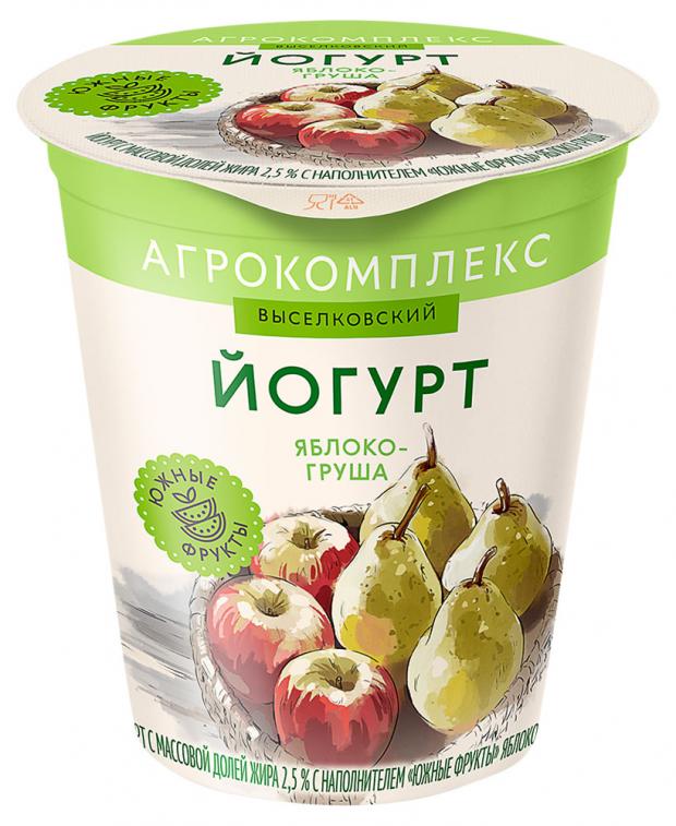 

Йогурт фруктовый «Агрокомплекс Выселковский» яблоко груша 2,5%, 300 г