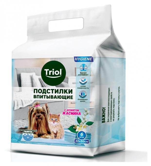 

Подстилки впитывающие Triol с ароматом жасмина 400x500мм, 6 шт