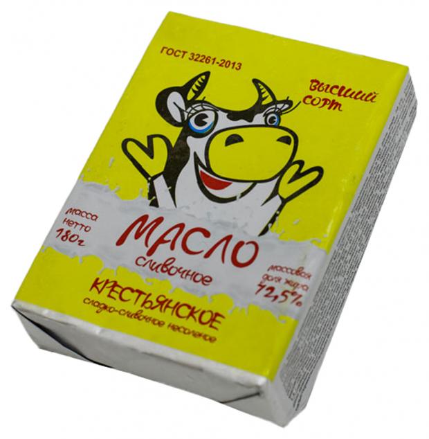 

Масло сливочное «Тюменьмолоко» Крестьянское 72,5%, 180 г