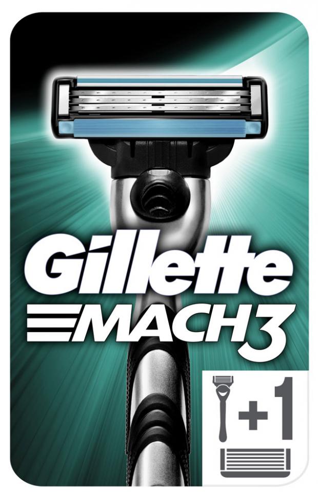Бритва мужская Gillette Mach 3 с 2 сменными кассетами 565₽