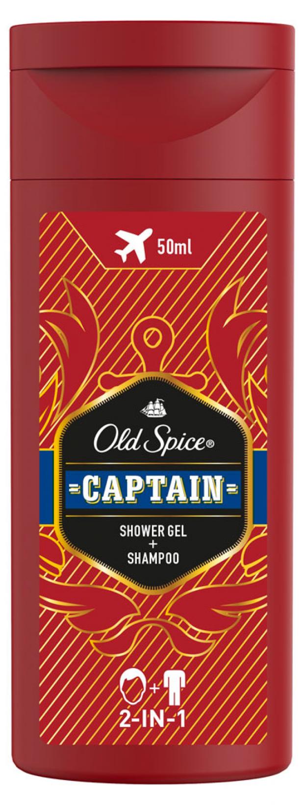 фото Гель-шампунь для душа old spice captain 2в1, 50 мл