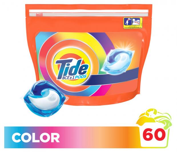 Капсулы для стирки Tide Всё в 1 капсуле 60 стирок 1368 г 1042₽