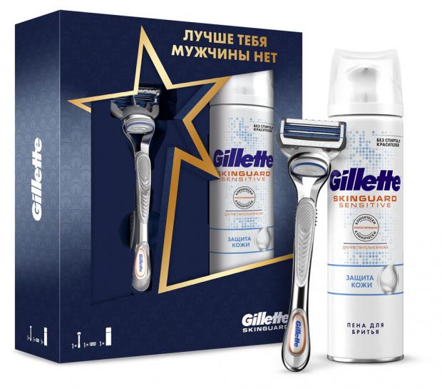 

Подарочный набор Бритва Gillette Skinguard со сменной кассетой + Пена для бритья Gillette Skinguard Sensitive, 250 мл