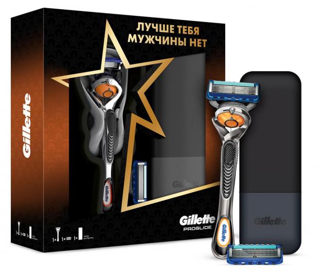 

Подарочный набор Бритва Gillette Fusion Proglide со сменными кассетами + Чехол для бритвы, 1 шт