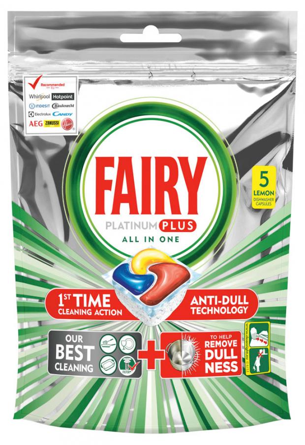 

Капсулы для посудомоечной машины Fairy Platinum Plus Все в одном лимон, 5 шт