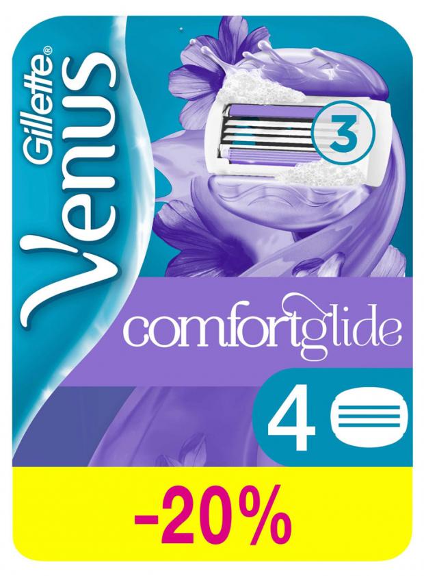 Сменные кассеты для бритья Venus Comfortglide 4 шт 972₽