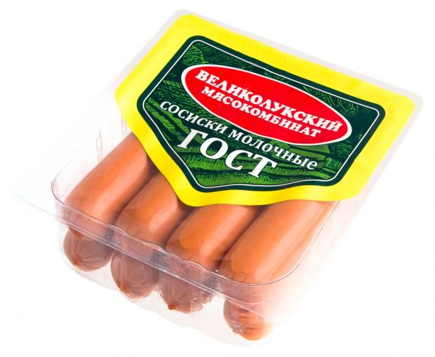 Сосиски Великолукский мясокомбинат Молочные ГОСТ 330 г 133₽