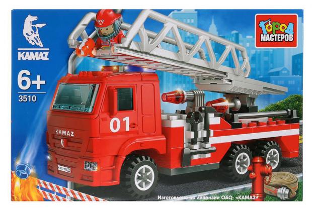 

Конструктор «Город мастеров» КамАЗ пожарная машина с лестницей с фигуркой