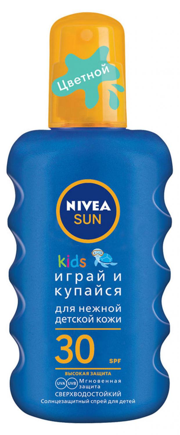 Спрей для тела солнцезащитный Nivea Sun Играй и купайся сверхводостойкий SPF 30 200 мл 700₽