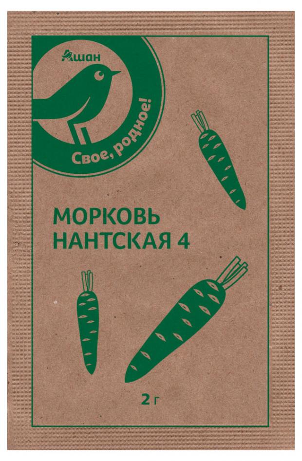 

Семена Морковь Auchan Зеленая птица Нантская 4, 2 г