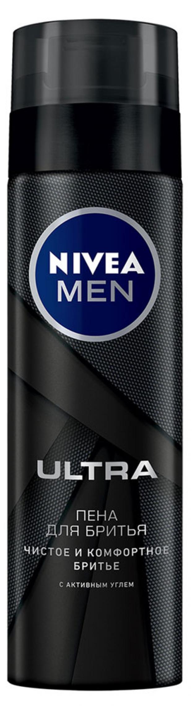 Пена для бритья Nivea Ultra с активным углем, 200 мл