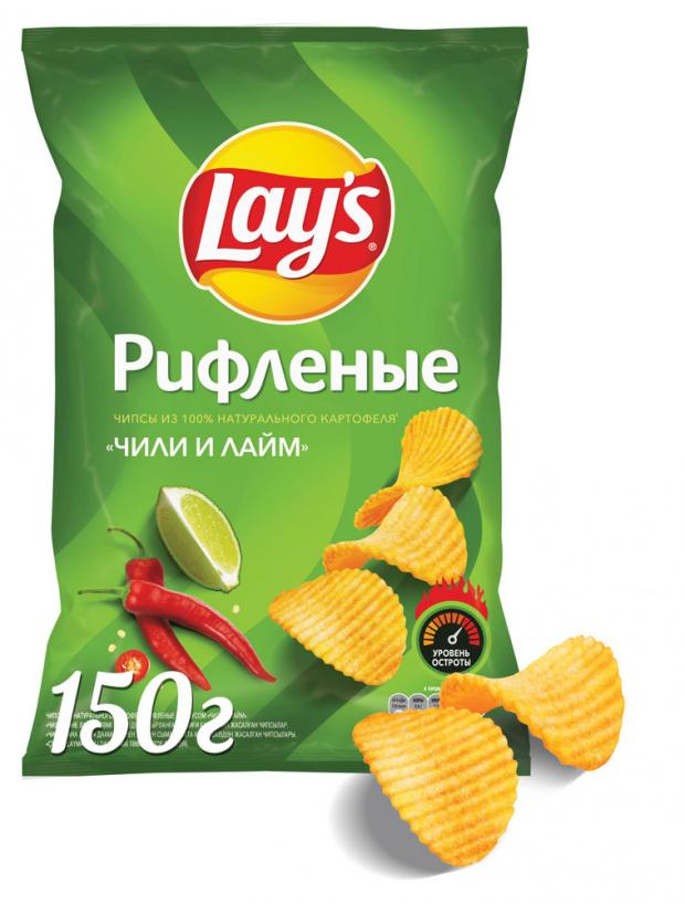 

Чипсы картофельные Lay's рифленые со вкусом чили и лайма, 150 г