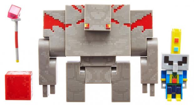 

Игровой набор Mattel Minecraft Подземелье Красный голем и Верховный Илладжер GND38