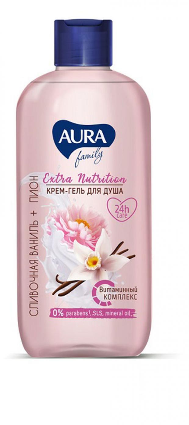 

Крем-гель для душа Aura Сливочная ваниль и пион, 400 мл