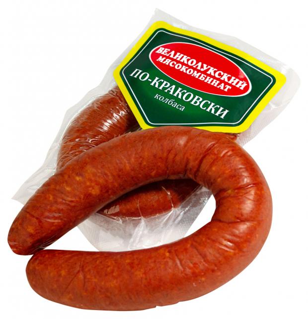 Колбаса полукопченая Великолукский мясокомбинат По-Краковски категории В 300 г 177₽