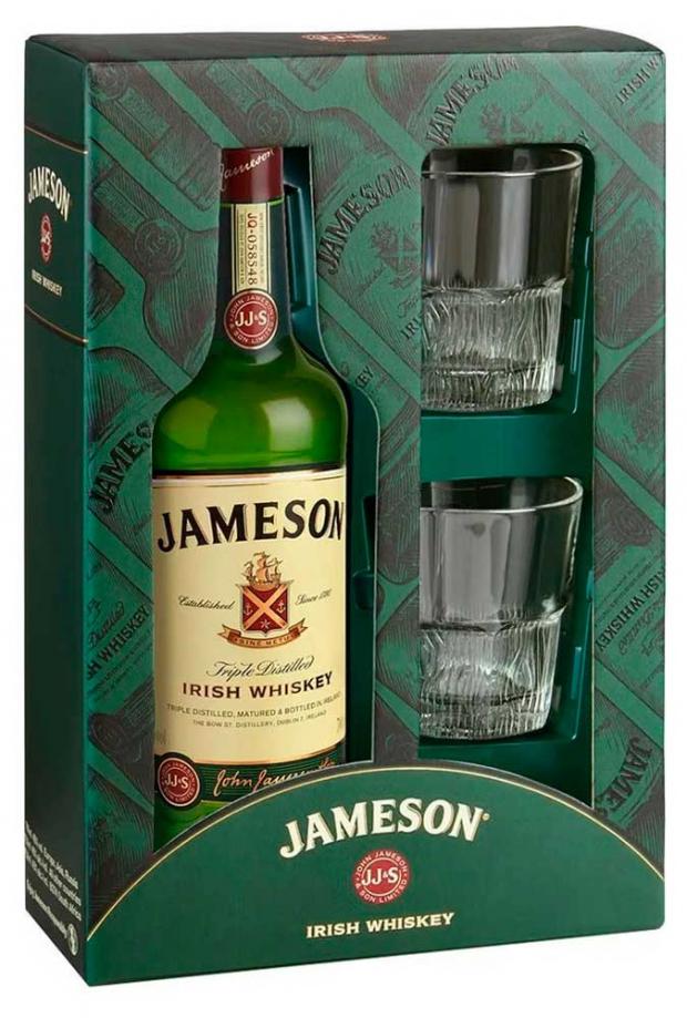 

Виски Jameson в подарочной упаковке с двумя стаканами Ирландия, 0,7 л