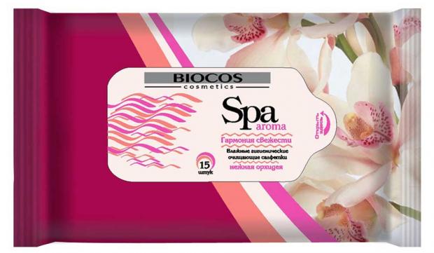 

Влажные салфетки BioCos SPA Aroma Нежная орхидея, 15 шт