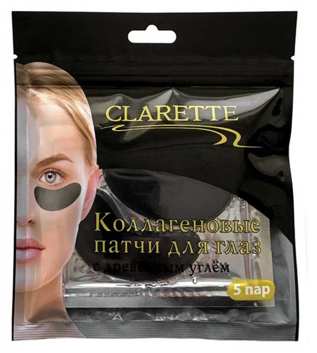 

Патчи для глаз Clarette коллагеновые с древесным углем, 1 шт