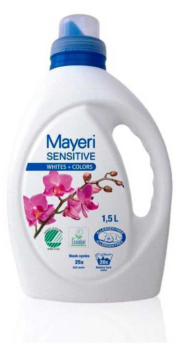 Гель для стирки Mayeri Sensitive для белого и цветного белья, 1,5 л